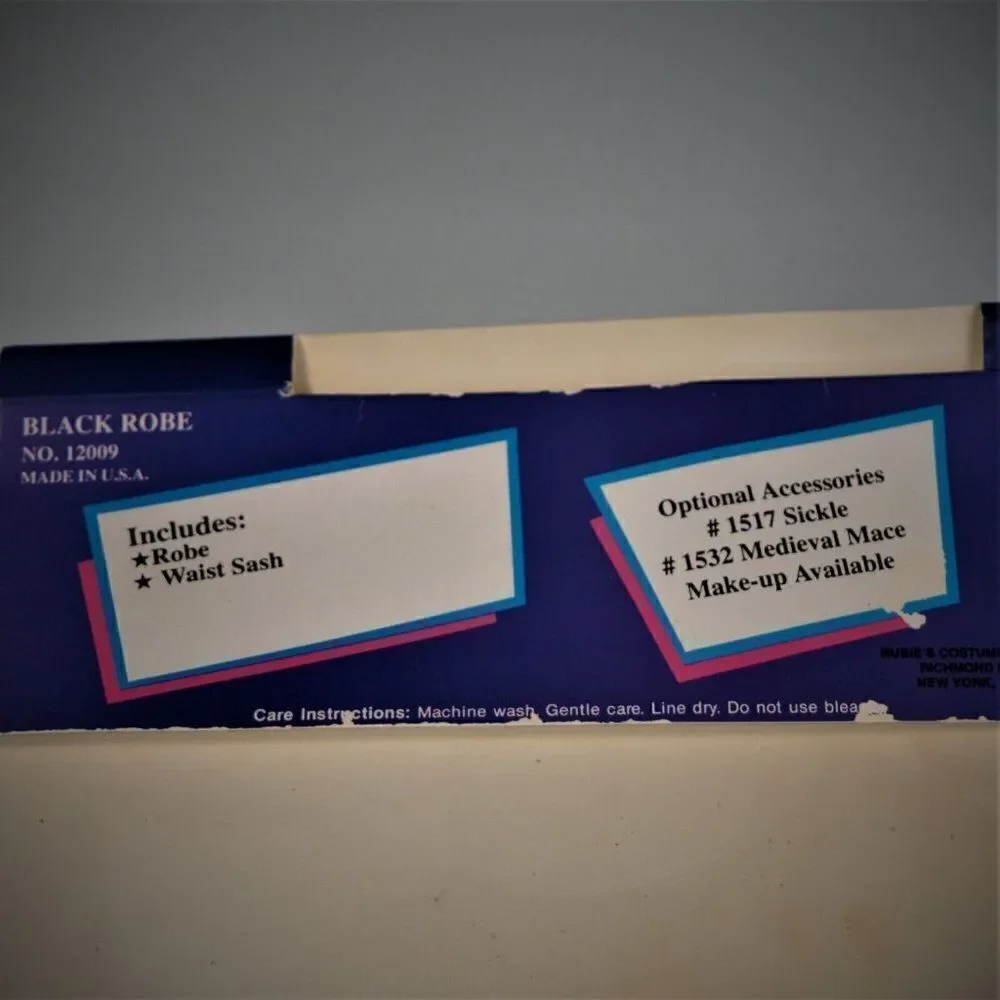 Halloween Black Robe Vintage Kids Costume Haunted House Sz Large (12-14) - Picture 5 of 7